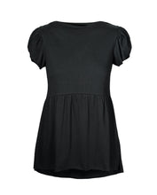 Load image into Gallery viewer, Black cotton puff cap sleeve baby doll tee
