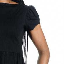 Load image into Gallery viewer, black puff cap sleeve baby doll tee
